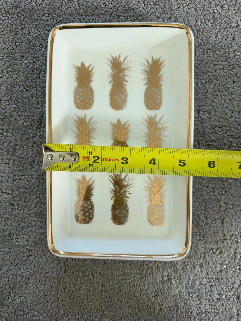 J.Crew Pineapple Ceramic Vanity Trinket Jewelry Tray